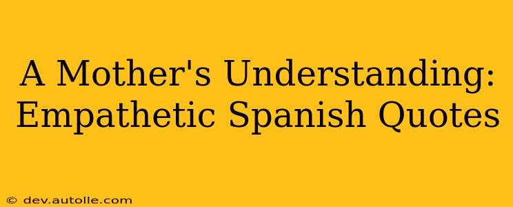 A Mother's Understanding: Empathetic Spanish Quotes