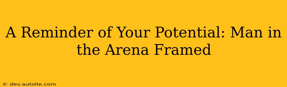 A Reminder of Your Potential: Man in the Arena Framed