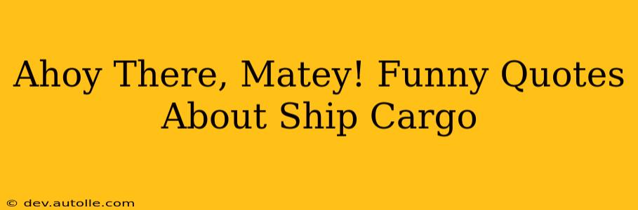 Ahoy There, Matey! Funny Quotes About Ship Cargo