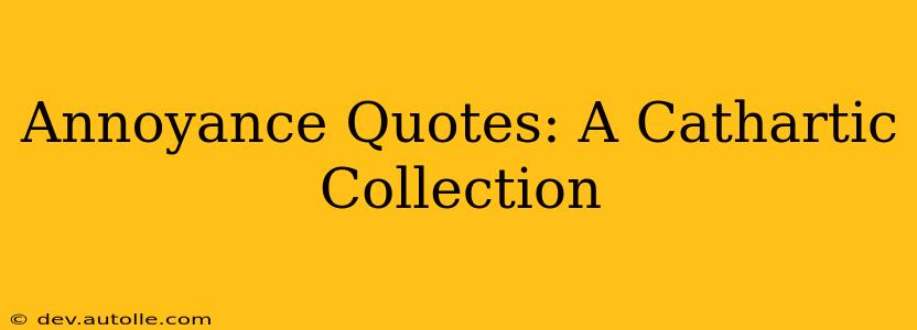 Annoyance Quotes: A Cathartic Collection