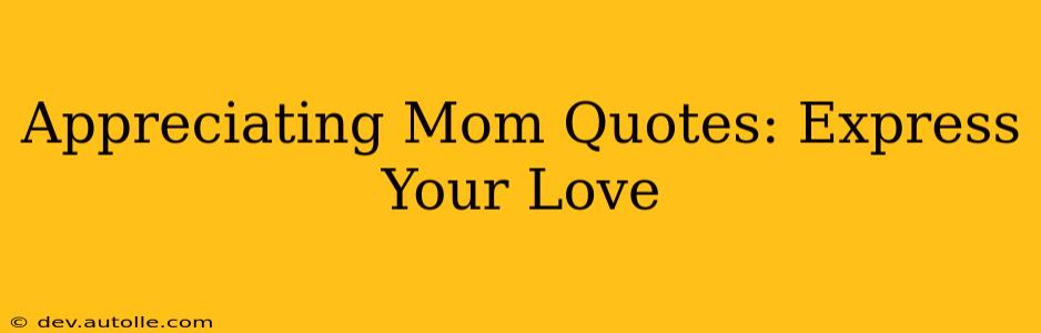 Appreciating Mom Quotes: Express Your Love