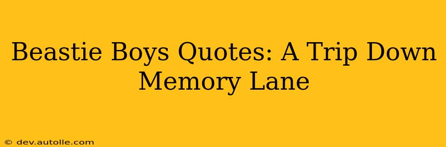 Beastie Boys Quotes: A Trip Down Memory Lane