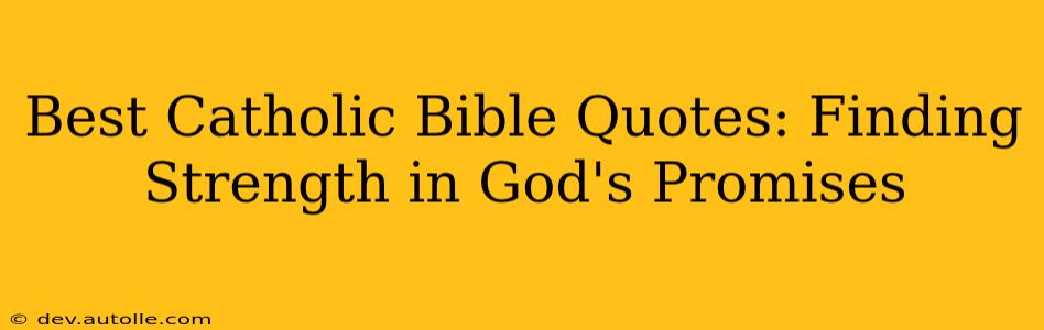 Best Catholic Bible Quotes: Finding Strength in God's Promises