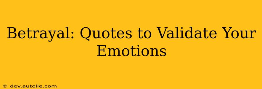 Betrayal: Quotes to Validate Your Emotions