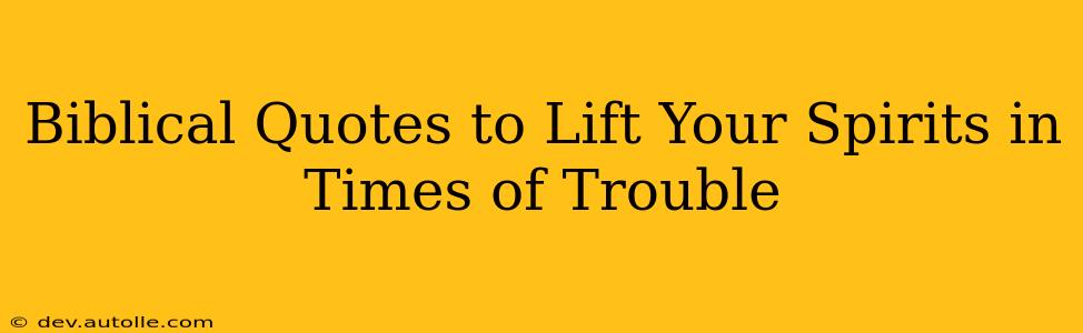 Biblical Quotes to Lift Your Spirits in Times of Trouble