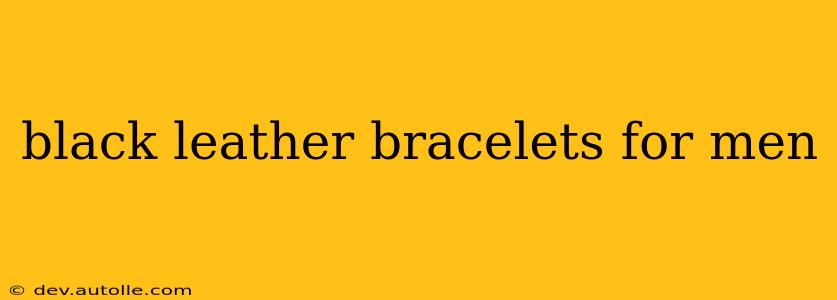 black leather bracelets for men