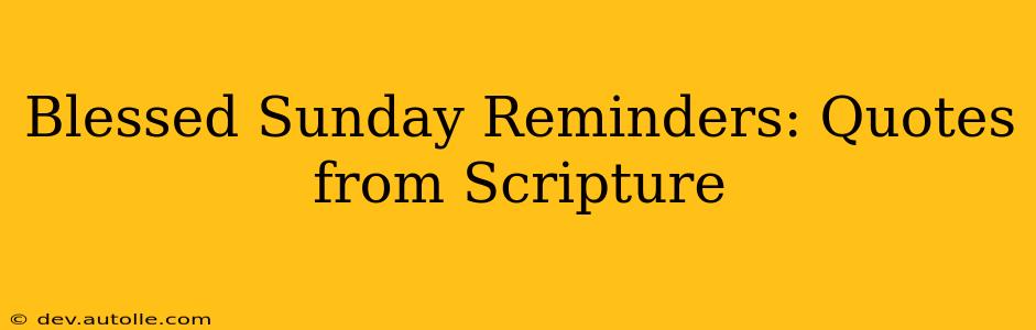 Blessed Sunday Reminders: Quotes from Scripture