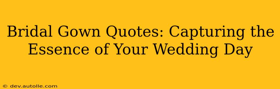 Bridal Gown Quotes: Capturing the Essence of Your Wedding Day