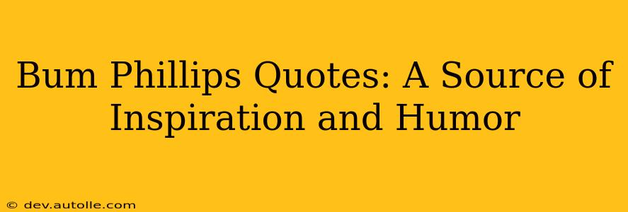 Bum Phillips Quotes: A Source of Inspiration and Humor
