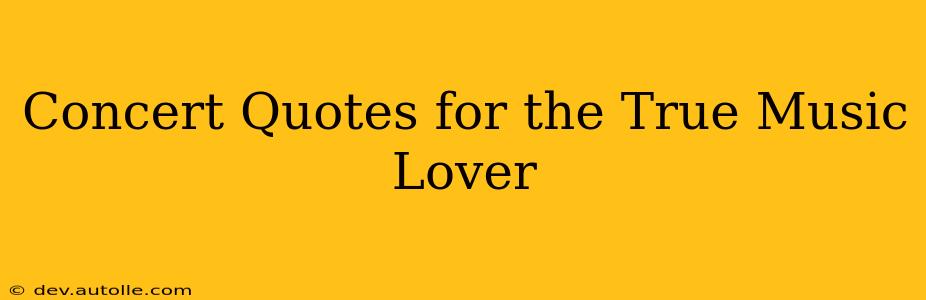 Concert Quotes for the True Music Lover