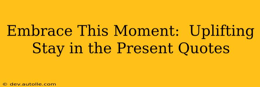 Embrace This Moment:  Uplifting Stay in the Present Quotes