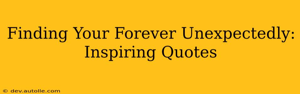 Finding Your Forever Unexpectedly: Inspiring Quotes