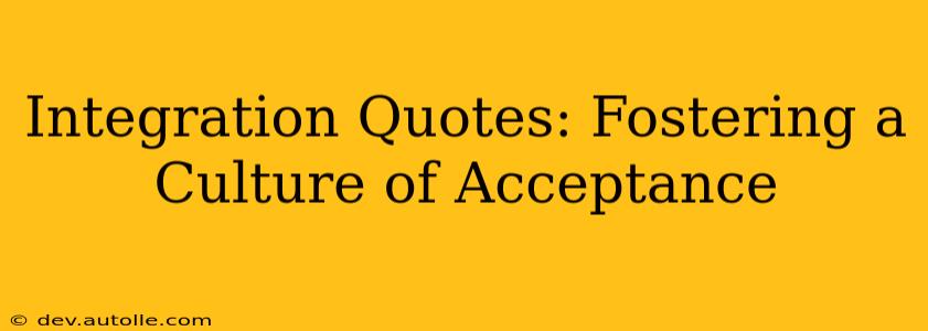Integration Quotes: Fostering a Culture of Acceptance