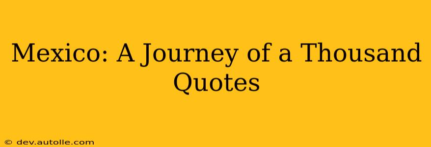 Mexico: A Journey of a Thousand Quotes