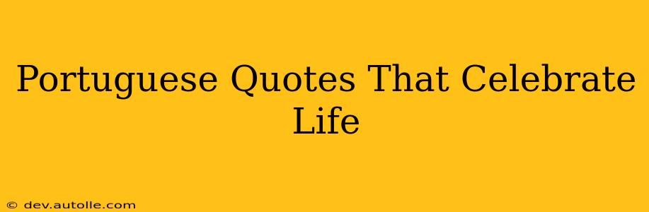 Portuguese Quotes That Celebrate Life