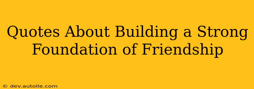 Quotes About Building a Strong Foundation of Friendship