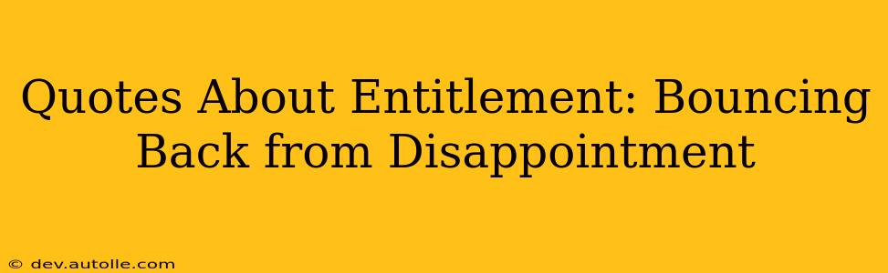 Quotes About Entitlement: Bouncing Back from Disappointment