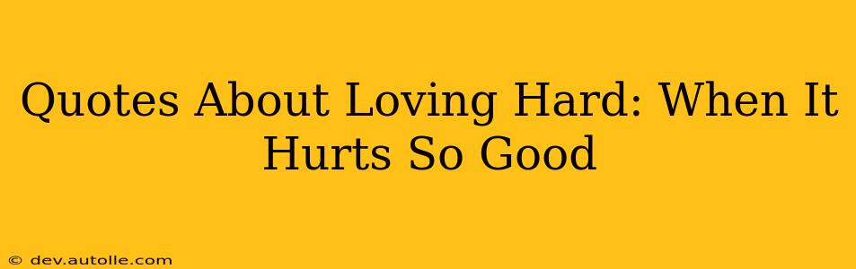 Quotes About Loving Hard: When It Hurts So Good