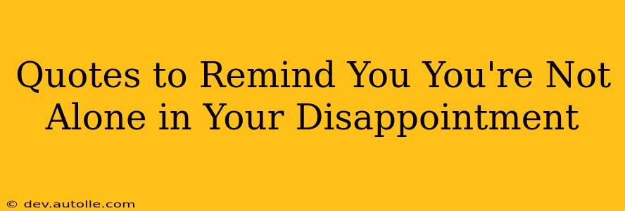 Quotes to Remind You You're Not Alone in Your Disappointment