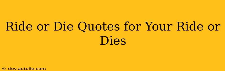 Ride or Die Quotes for Your Ride or Dies