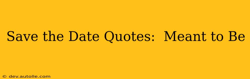 Save the Date Quotes:  Meant to Be