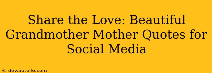 Share the Love: Beautiful Grandmother Mother Quotes for Social Media