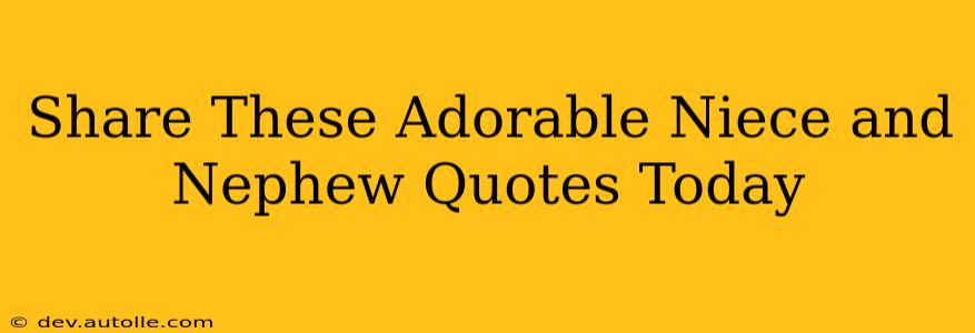 Share These Adorable Niece and Nephew Quotes Today