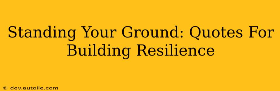 Standing Your Ground: Quotes For Building Resilience