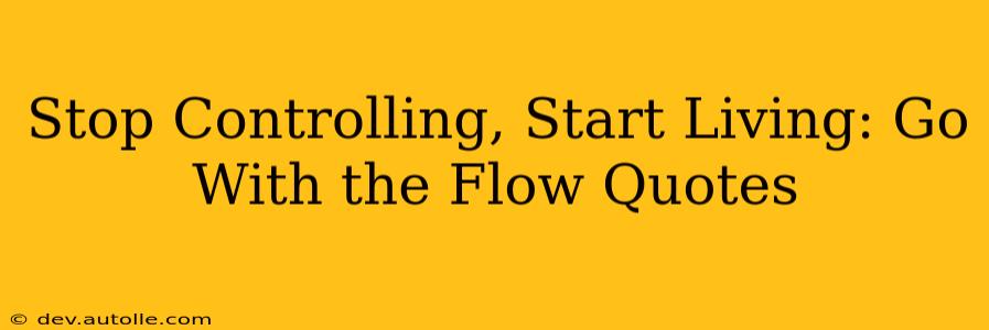 Stop Controlling, Start Living: Go With the Flow Quotes