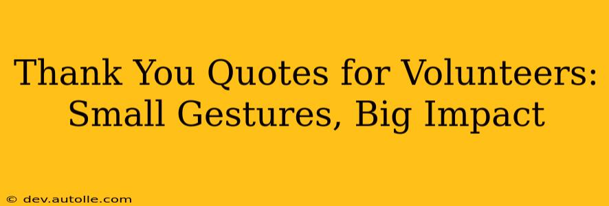 Thank You Quotes for Volunteers: Small Gestures, Big Impact