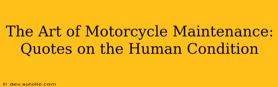 The Art of Motorcycle Maintenance: Quotes on the Human Condition