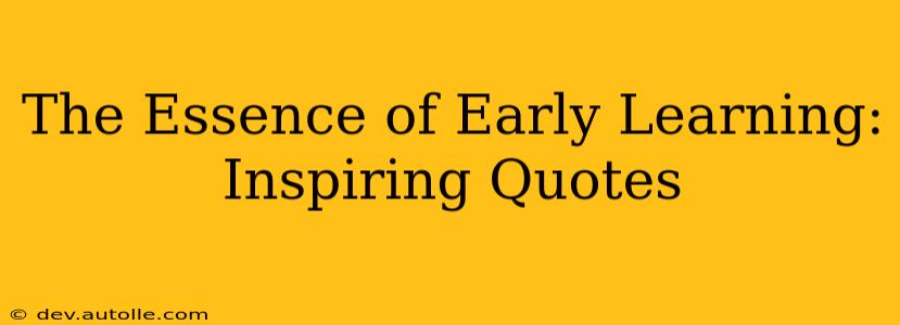 The Essence of Early Learning: Inspiring Quotes