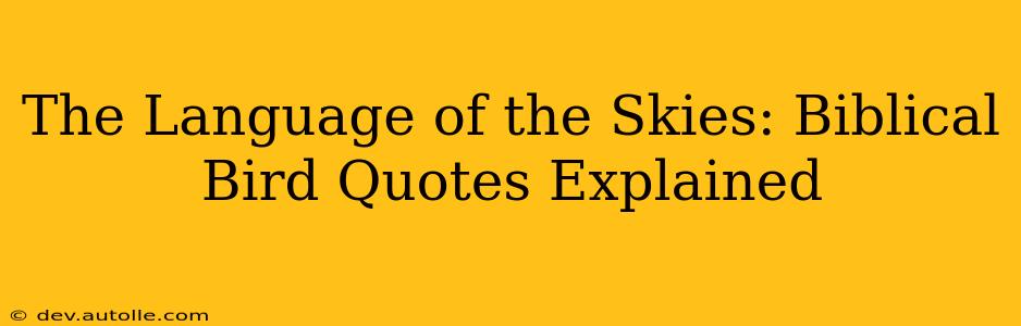 The Language of the Skies: Biblical Bird Quotes Explained