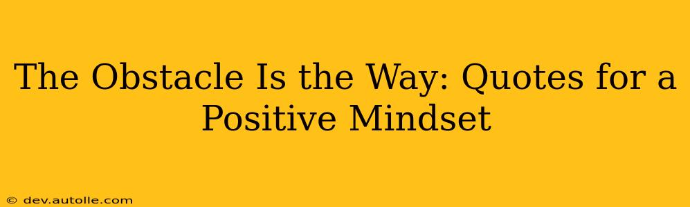 The Obstacle Is the Way: Quotes for a Positive Mindset
