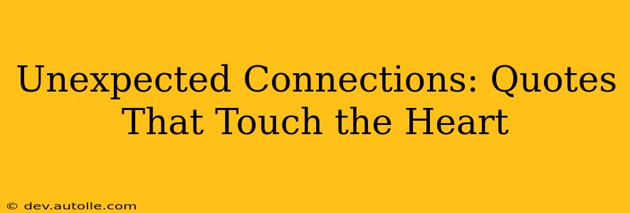 Unexpected Connections: Quotes That Touch the Heart