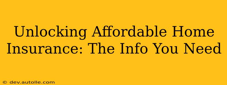 Unlocking Affordable Home Insurance: The Info You Need