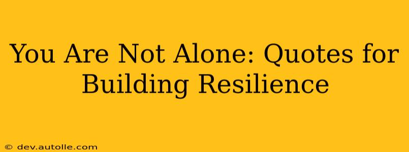 You Are Not Alone: Quotes for Building Resilience